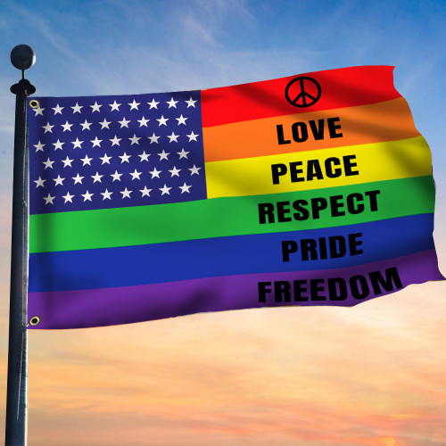 LGBT Pride Flag Love Peace Respect Pride Freedom Support Awareness Lake Arrowhead LGBTQ