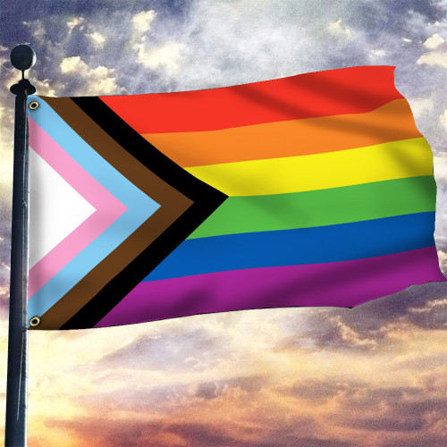 Progress Pride Flag Support LGBTQ Community Lake Arrowhead Pride Flag Decor