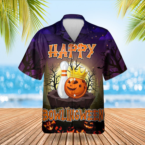 Happy Bowlinween Hawaiian Shirt Happy Halloween Bowling Shirt Gifts For Male