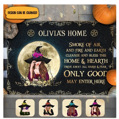 Custom Drive Away All Harm And Fear Only Good May Enter Here Doormat Funny Halloween Decor