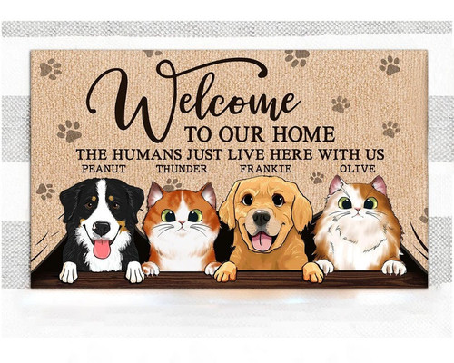 Personalized Welcome To Our Home Doormat Cute Welcome Mats Gifts For Pet Lovers