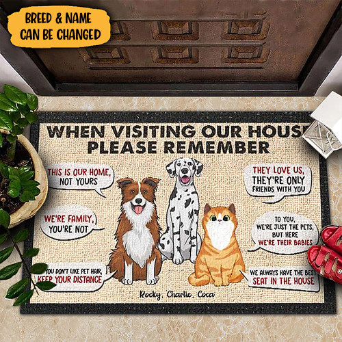 Custom Pet When Visiting My House Please Remember Doormat Pet Lover Funny Mats For Front Door