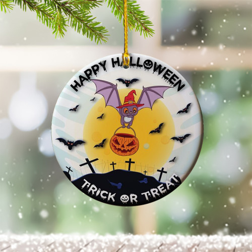Happy Halloween Trick Or Treat Ornament Cute Bat Halloween Christmas Tree Ornaments