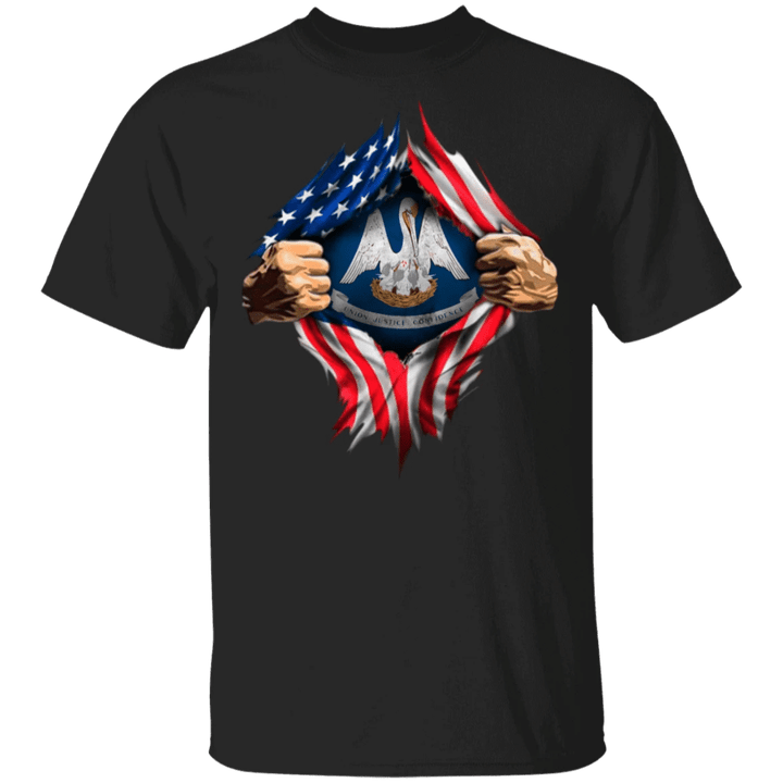 Louisiana Heartbeat Inside American Flag T-Shirt Old Navy American Flag Shirt Patriotic