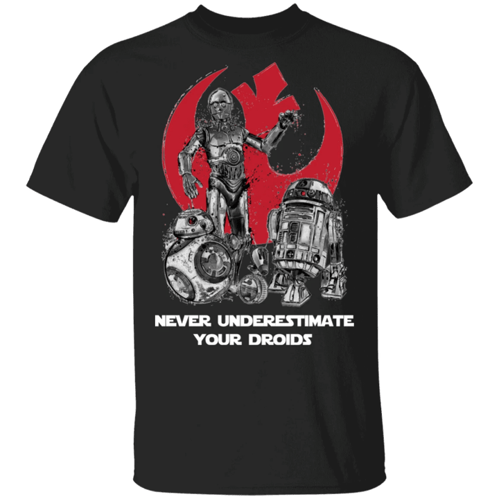 Never Underestimate Your Droids Gag Gifts Shirts With Saying