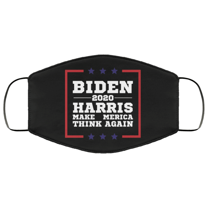 Biden Harris 2020 Make America Think Again Face Mask Anti Trump Face Mask Biden Campaign Supporters