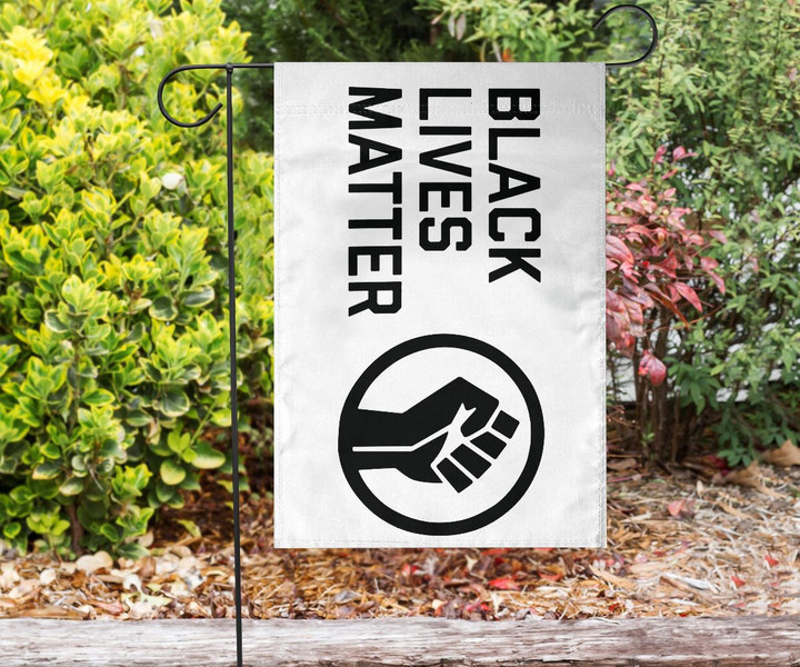 Black Lives Matter Fist Flag For Outdoor Decoration Banner White