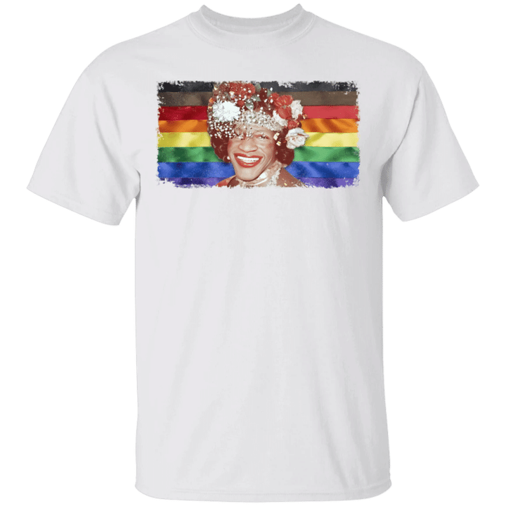 Marsha P Johnson LGBT Flag T-Shirt Black Pride Shirts