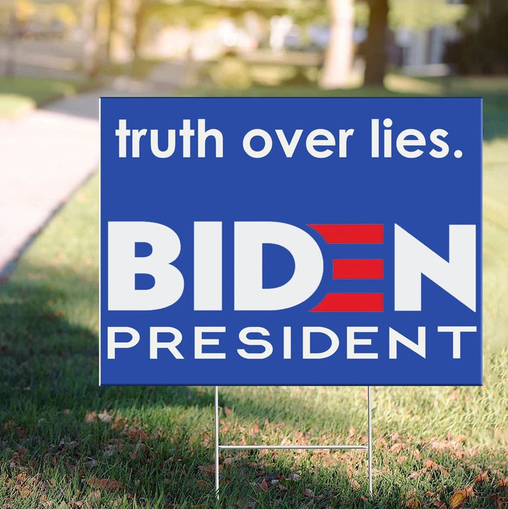 Truth Over Lies Biden President Yard Sign Joe Biden VP Choice Victory Campaign Against Trump