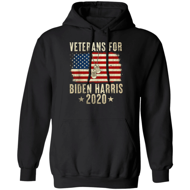 Veterans For Biden Harris 2020 American Flag Hoodie Old Retro Shirt Patriotic Vote Blue Biden Campaign