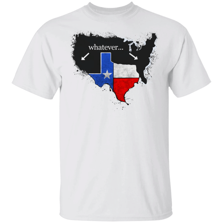 Whatever Texas State Flag With American Map T-Shirt Patriotic Texas Pride Apparel For Men
