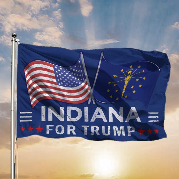 American And Indiana Flag Trump For President 2020 - Pfyshop.com