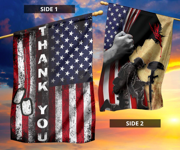 Jesus Christ And The Veteran Flag Thank YouThank You Veterans Decorative
