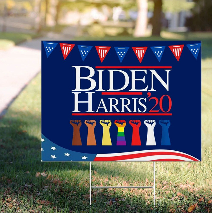 Biden Harris 2020 Yard Sign LGBT Support Biden President Elect Campaign BLM Voter Lawn Sign For Democrats