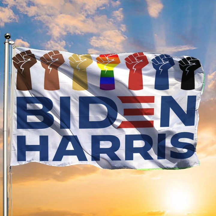 Biden Harris Flag LGBT Voting Biden Campaign 2024 Support BLM Justice Sign Harris Liberal.