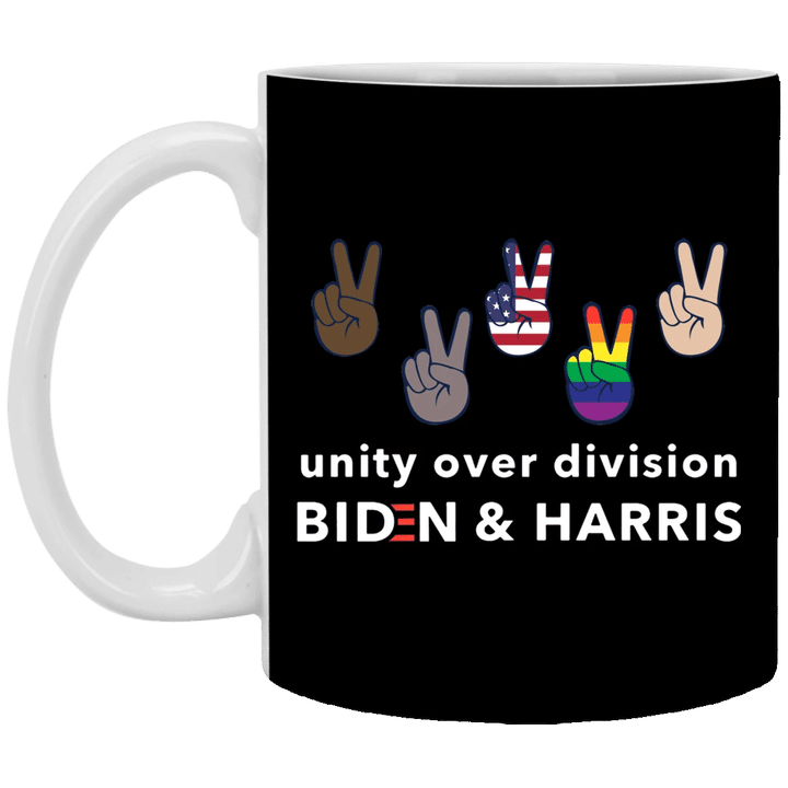 Unity Over Division Biden And Harris Mug Patriotic LGBT Voters Biden Political