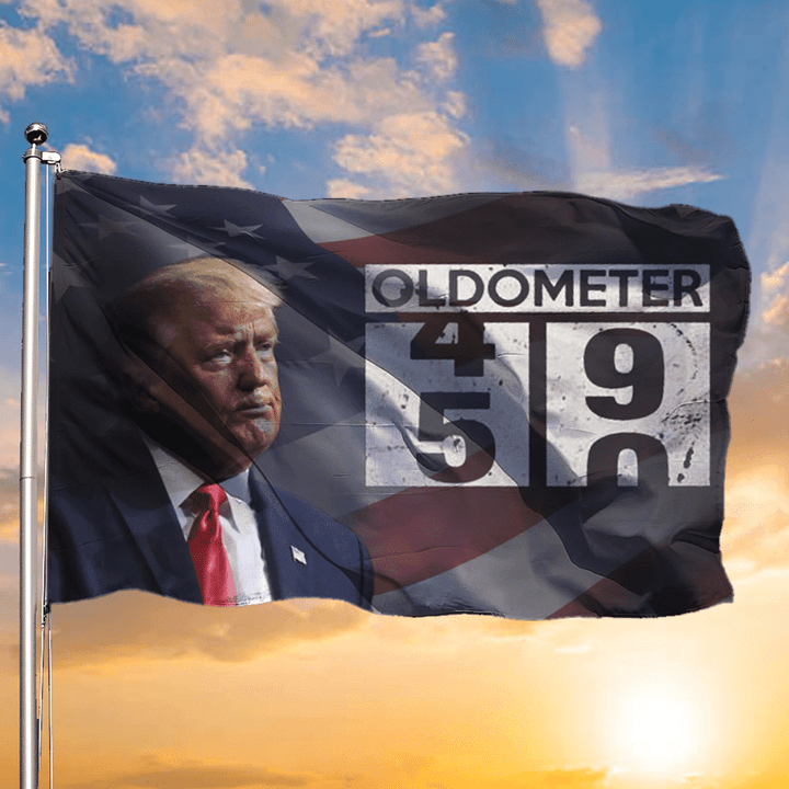 Trump Oldometer 45 90 American Flag MAGA Us Patriotism American Donald Trump 2020 Flag