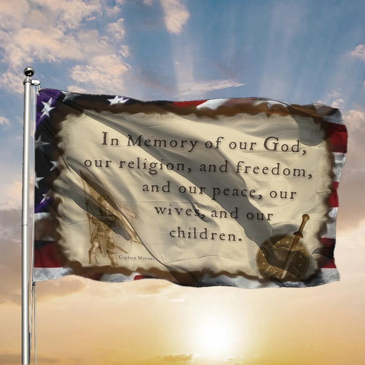 Captain Moroni Title of Liberty American Flag Gift For Missionary