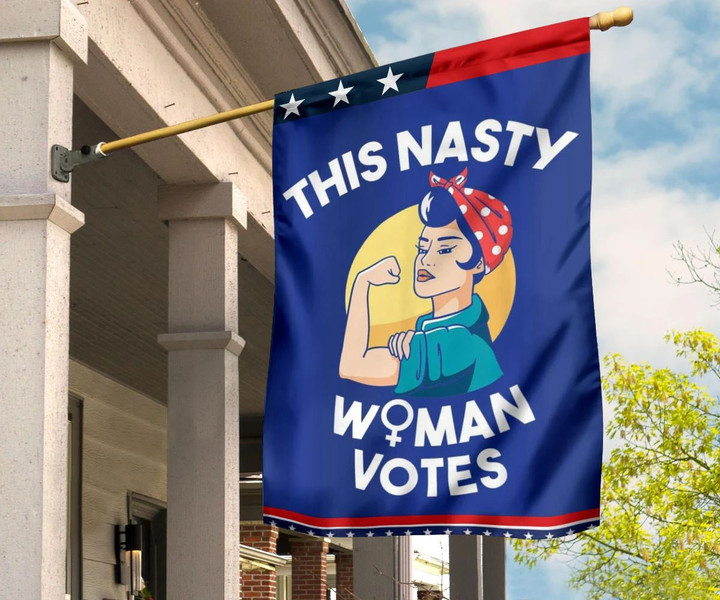 This Nasty Women Votes Flag Kamala Harris Liberal Feminist For Biden U.S President Campaign