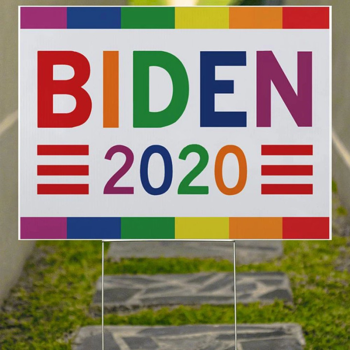 LGBT Biden 2020 Yard Sign Pride Rainbow Support Biden For U.S President Election Joe Lawn Sign
