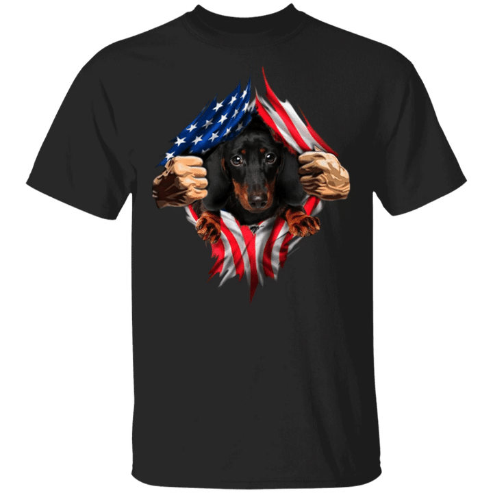 Dachshund Heartbeat Inside American Flag T-Shirt American Pride 4th Of July Shirts Old Navy