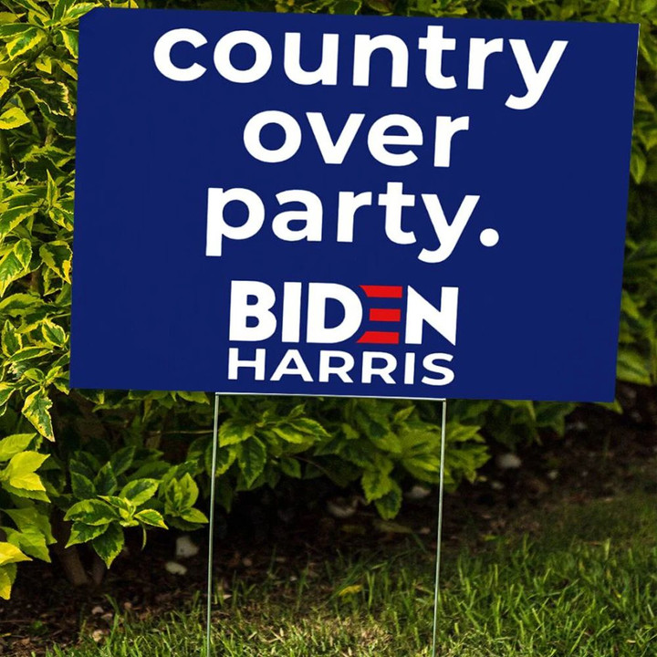 Country Over Party Biden Harris Yard Sign Political  Campaign Biden For American President 2021
