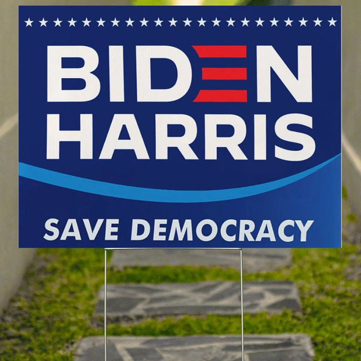 Biden Harris Save Democracy Yard Sign Vote Democrat Biden Campaign Biden For Lawn Decoration.