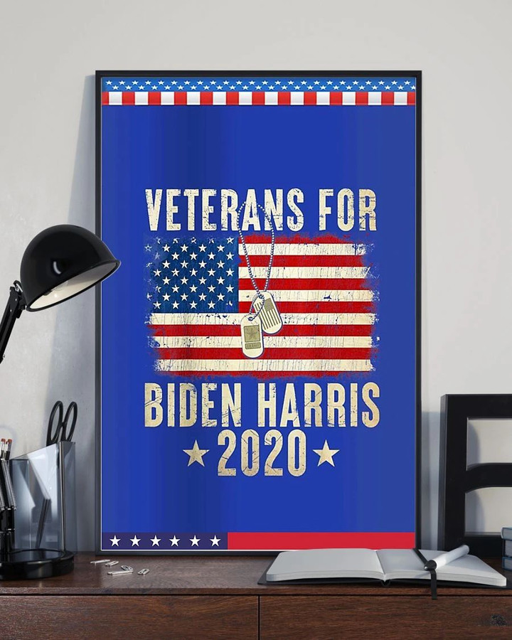 Veterans For Biden Harris Poster Vote Biden Campaign Election For Wall Indoor Outdoor Decor
