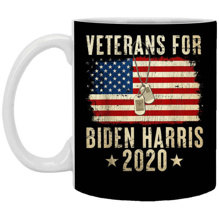 Veterans For Biden Harris 2020 American Flag Old Retro Mug Patriotic Vote Blue Biden Campaign