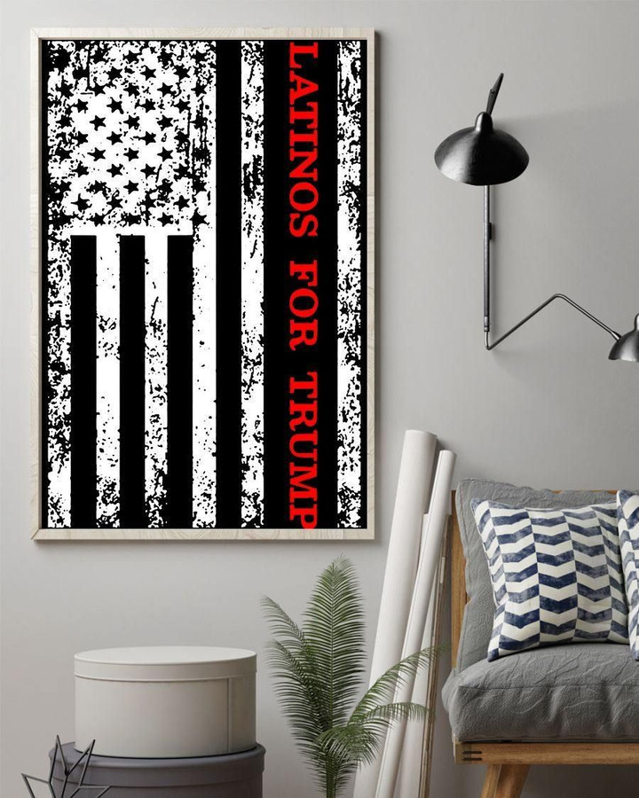 American Flag Latinos For Trump Poster - Pfyshop.com