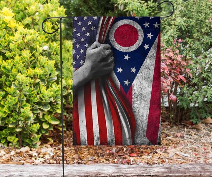 American And Ohio Flag Garden Decoration - Pfyshop.com