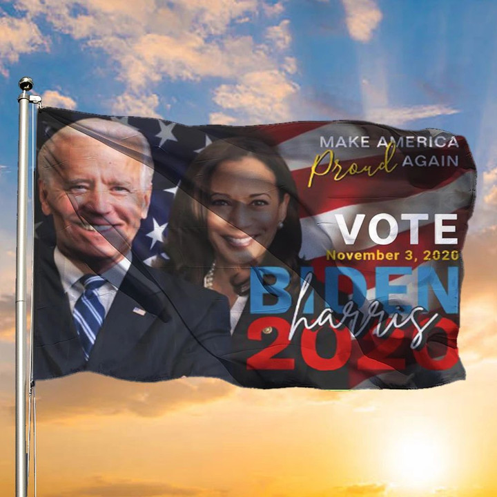 Make America Proud Again Vote Biden Harris 2020 U.S.A Flag Patriotic Gifts Presidents