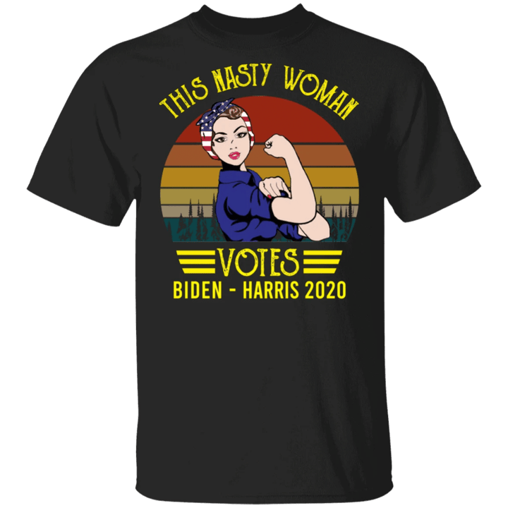 This Nasty Woman Votes Biden-Harris 2020 T-Shirt Women Vote Save America Biden Campaign Merch