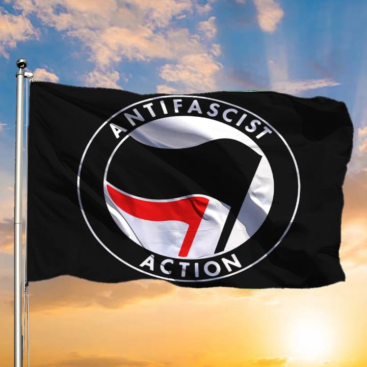 Anti Fascist Action Flag Banner Antifa Protest Anti Racism Flag For Yard Outside Decoration