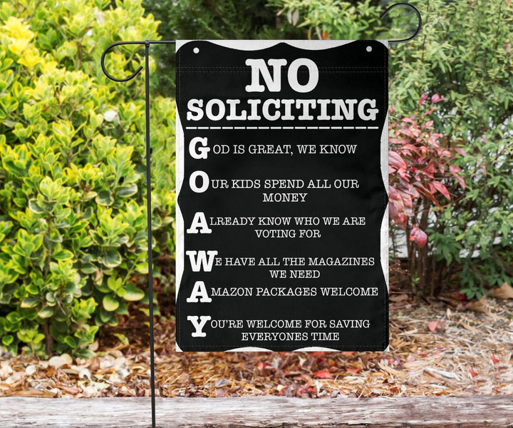 No Soliciting Flag Thank You Lawn Flag Funny Home Decor