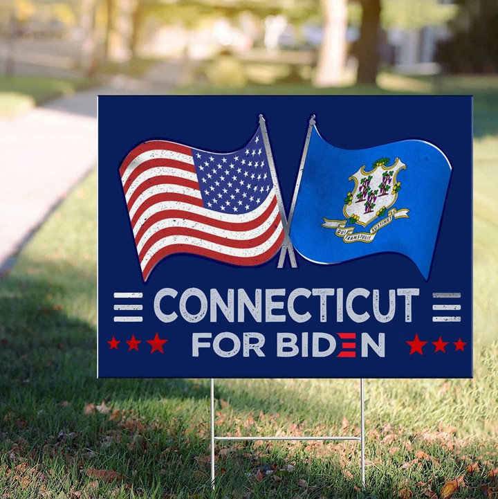 Connecticut For Biden Yard Sign Political Campaign For Biden Harris Merch Official 2021