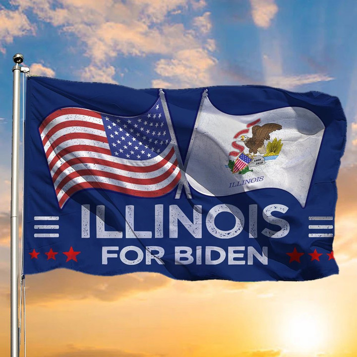 Illinois For Biden Flag Patriot Vote Biden Harris For President 2024