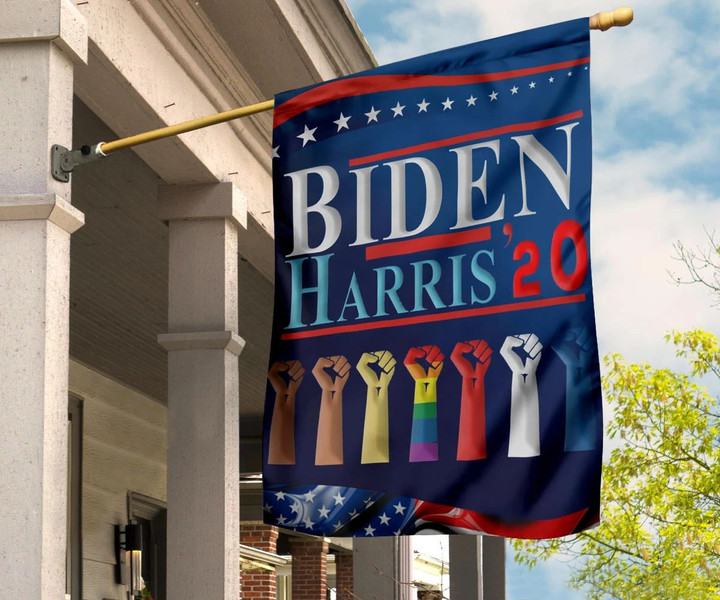 Biden Harris 2020 Flag Hand Up For LGBT No Racism Flag To Fight For Justice Decoration Outdoor