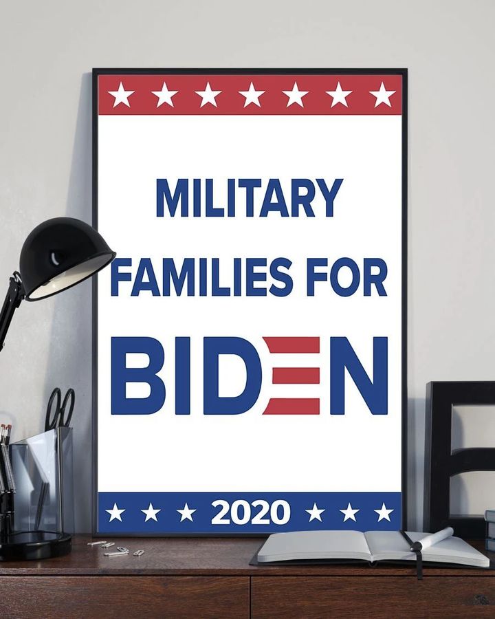 Military Families For Biden 2020 Poster Decor Military Voting For Biden Democratic Vote Blue