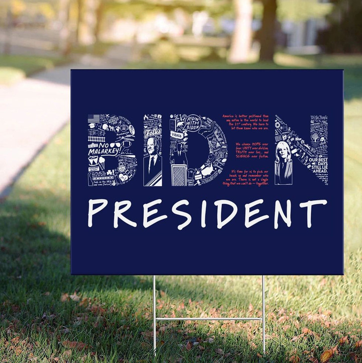 Biden President Yard Sign Biden Harris Merch Political Campaign Lawn Address Sign For Home