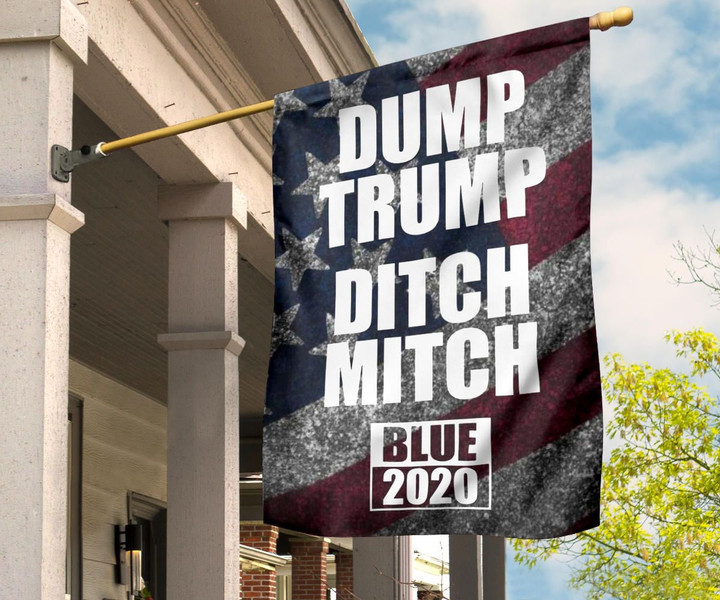 Dump Trump Ditch Mitch Blue 2020 Flag Anti Trump American Flag Yard Decor