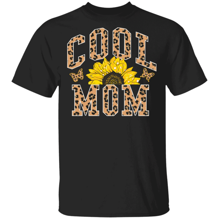 Cool Mom Leopard Print Shirt Sun Flower With Butterfly Cute Gift For Mother