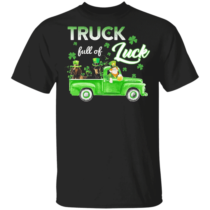 Truck Full Of Luck Irish Dachshund T-Shirt St Paddy's Day Shirts Dog Lover Gifts