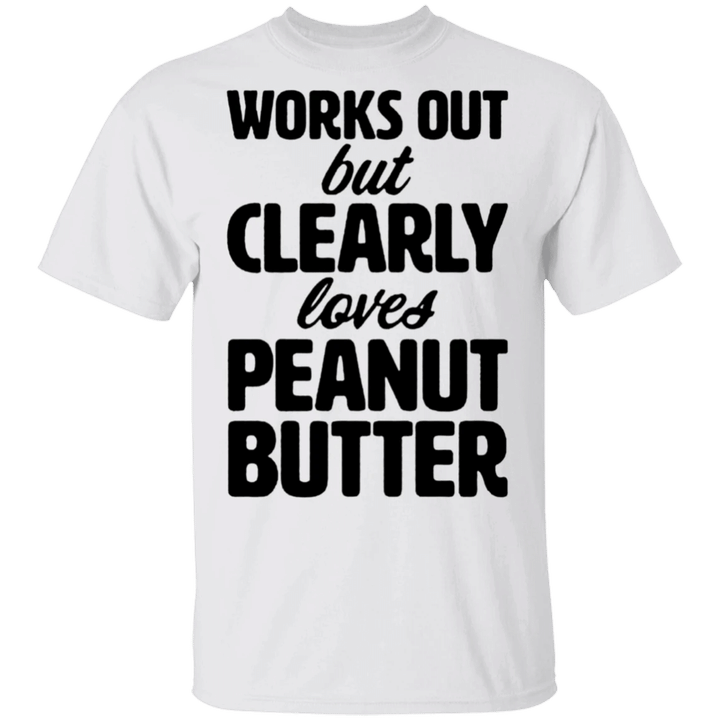 Works Out But Clearly Loves Peanut Butter Tank Funny Gym Workout Top For Women Gift