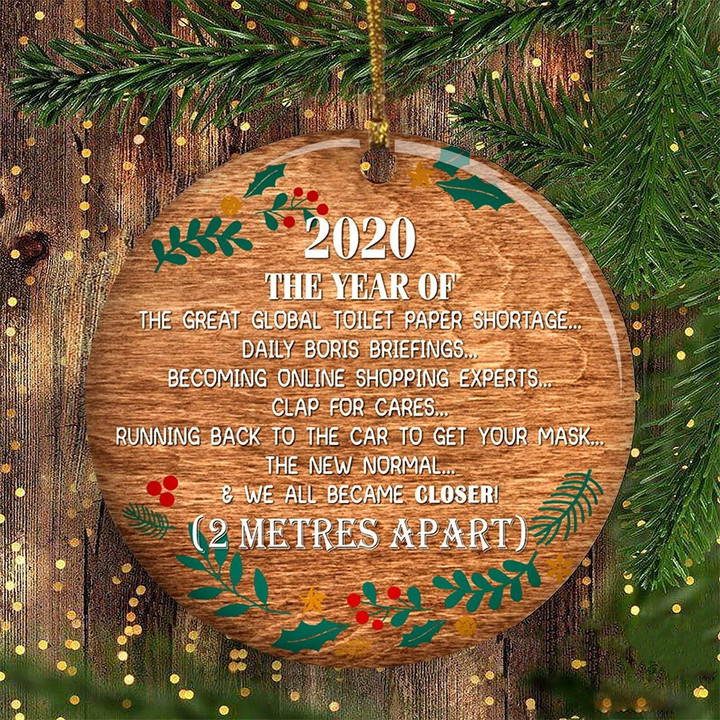 2020 Ornament Funny Pandemic Quarantine Social Distancing Christmas Ornament Hanging Tree - Pfyshop.com