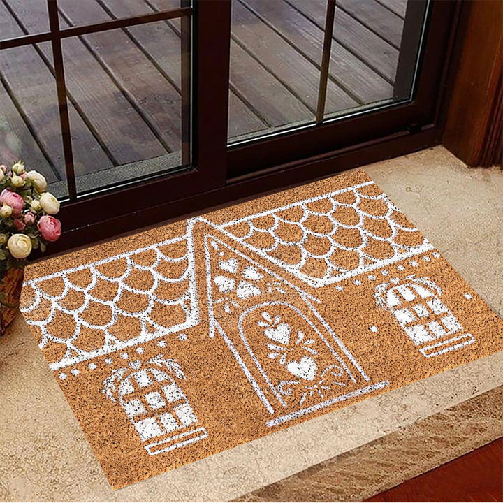 Gingerbread House Doormat For Indoor Front Door Mat Outdoor Washable Porch Mat