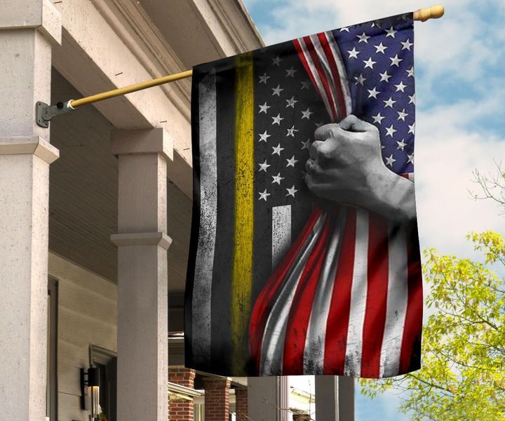 Thin Yellow Line Flag And America Vintage Flag Thin Gold Line Flag For Police 911 Dispatcher