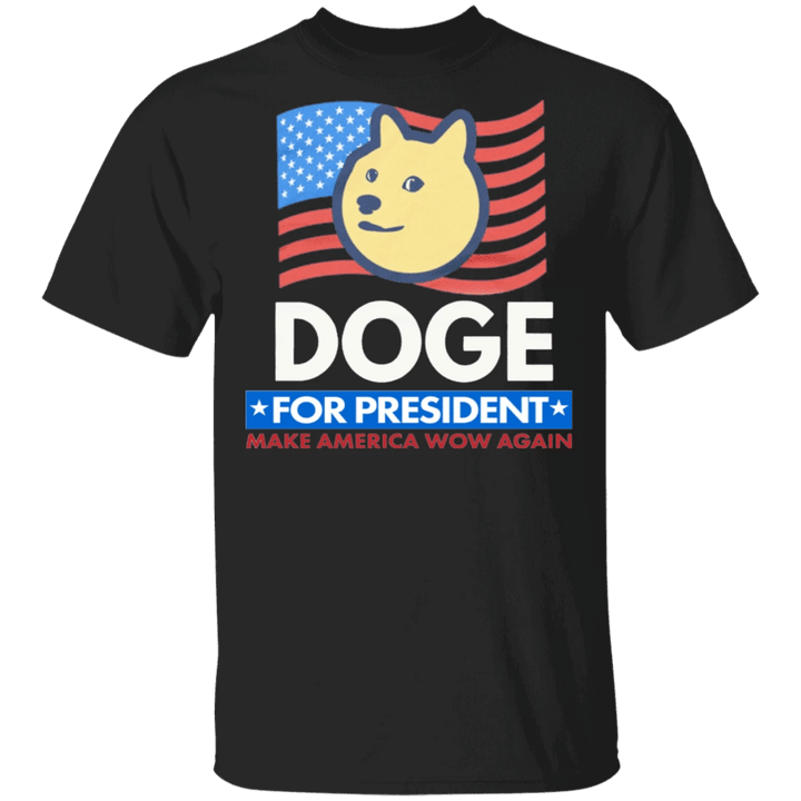 Dogecoin Shirt Doge For President Tee American Flag T-Shirt Gift For Crypto Lover