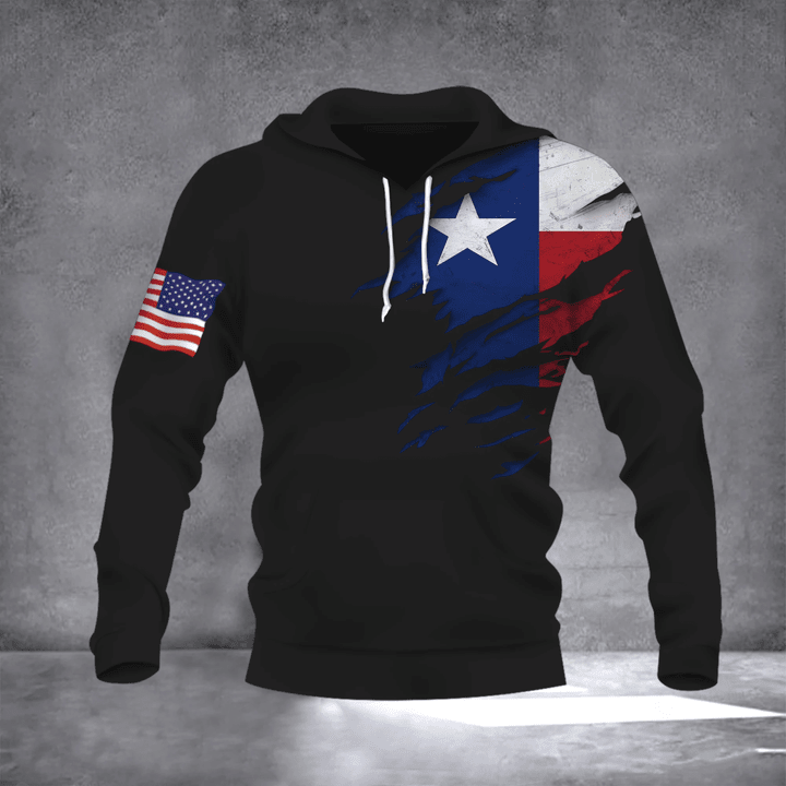 Texas Flag 3D Hoodie Designs With American Flag Logo Seasonal Gifts For Family Patriotic Gifts
