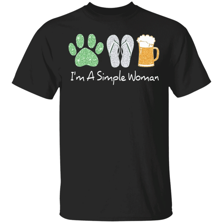 Woman's Shirt St Patrick's Day I'm A Simple Woman Funny Ladies T-Shirts For St Patricks Day